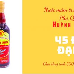 NƯỚC MẮM 45 ĐỘ ĐẠM (chai thủy tinh 500ml, hộp 2 chai)